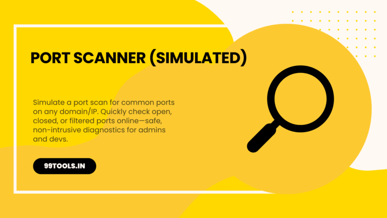 Port Scanner (Simulated) – Scan Common Open Ports Online Safely